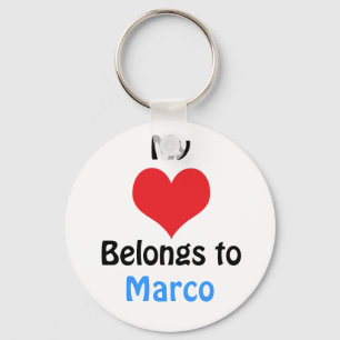 Chaveiro Meu coração pertence a Marco