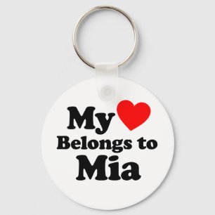 Chaveiro Meu coração pertence a Mia