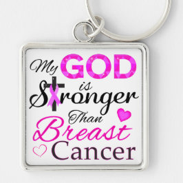 Chaveiro Meu DEUS é mais forte que o Cancer da mama
