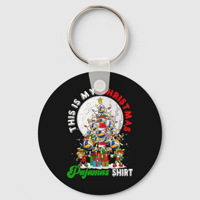 Chaveiro Meu Equipamento De Voleibol De Natal Pajama Como X (Frente)