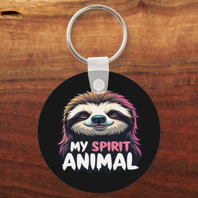 Chaveiro Meu Espírito Animal - Design de Lama Lenta Relaxad (Frente)