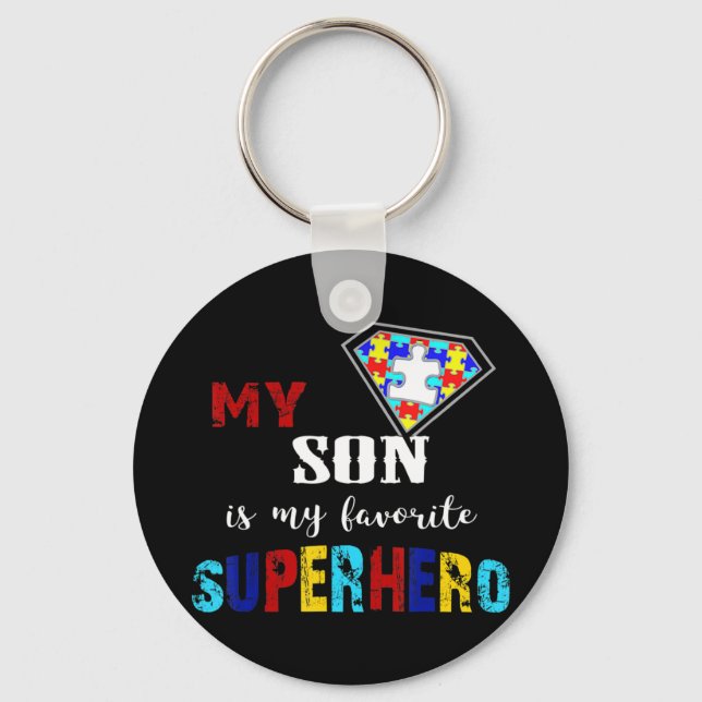 Chaveiro Meu Filho É Meu Super Herói Favorito Autismo Prese (Frente)