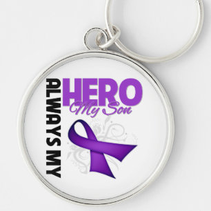 Chaveiro Meu Filho Sempre Meu Herói - Fita Roxa