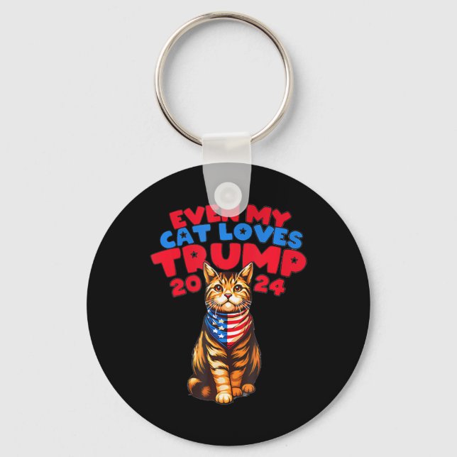 Chaveiro Meu Gato ama Trump 2024 (Frente)