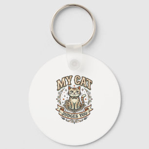 Chaveiro Meu Gato Julga Você Sarcasmo Atitude Vintage Vec