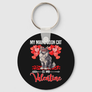 Chaveiro Meu gato Maine Coon fofo é meu namorado no Dia dos