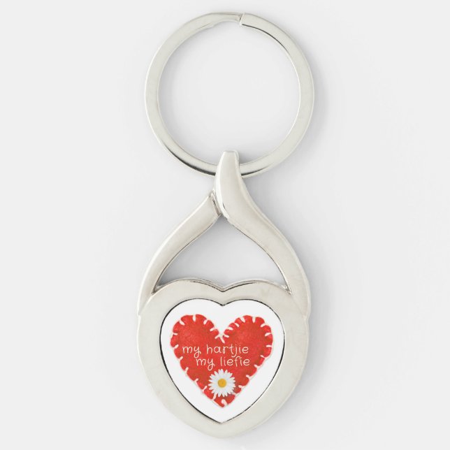 Chaveiro Meu Hartjie, meu coração e margarida (Frente)