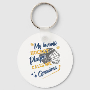 Chaveiro Meu jogador de hóquei favorito me chama de vovó, H