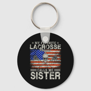 Chaveiro Meu jogador de lacrosse favorito me chama de irmã