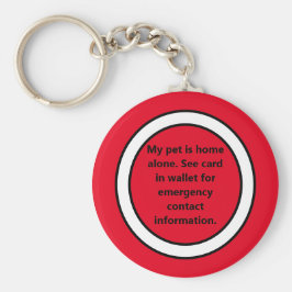 Chaveiro Meu Pet Está Sozinho Vermelho Em Casa