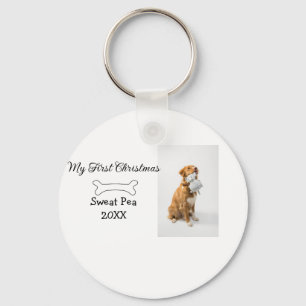 Chaveiro Meu primeiro Natal nome do animal de estimação ano