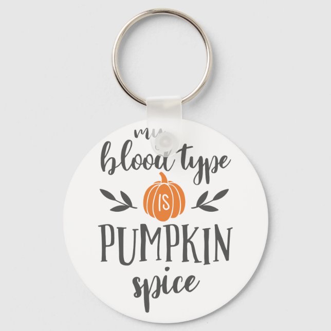 Chaveiro Meu Tipo de Sangue é Pumpkin Spice (Frente)