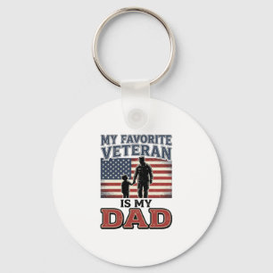 Chaveiro Meu Veterano Favorito é Meu Pai Camisa Patriótica 