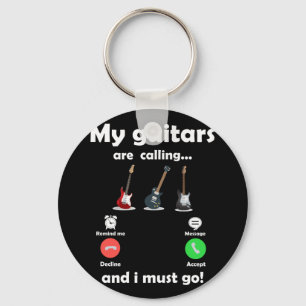 Chaveiro Meus Guitarras Estão Ligando... Mensagem Lembrar-
