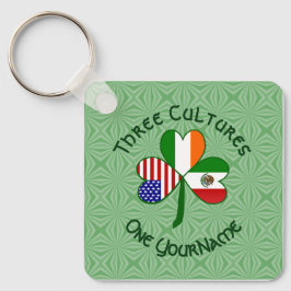 Chaveiro Mexicano Irish American Flags Shamrock Seu Nome