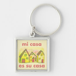 Chaveiro MI CASA ES SU CASA Watercolor Houses Cute Cheerful