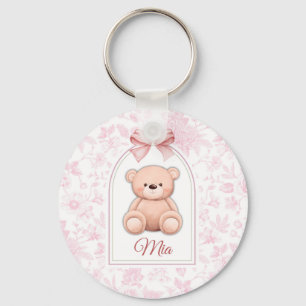 Chaveiro Mia   Design de Enfermeiro de Urso Rosa Personaliz
