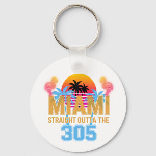 Chaveiro Miami Straight Outta The 305 Vintage Pôr do Sol Ne