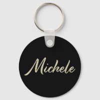 Michele Name whitegold Button Schlüsselanhänger