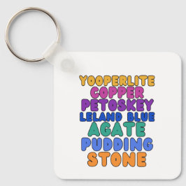 Chaveiro Michigan Rock Collectors Rockhound Keychain