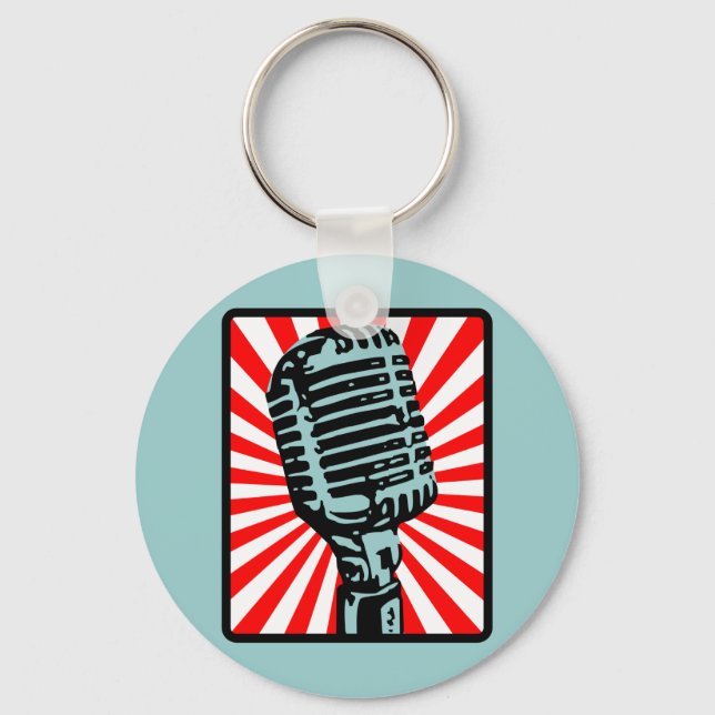 Chaveiro Microfone Vintage Shure 55S (Frente)