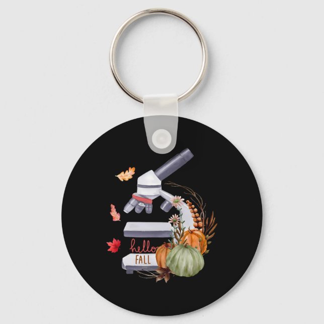 Chaveiro Microscópio Flor Pumpkin Microbiology Tha (Frente)