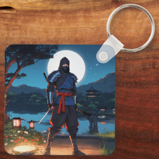 Chaveiro Midnight Shinobi: Silhueta Ninja Luz da Lua Premi