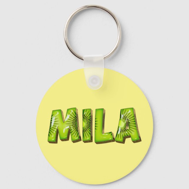 Chaveiro Mila Name Kiwi Design Schlüsselanhänger (Frente)