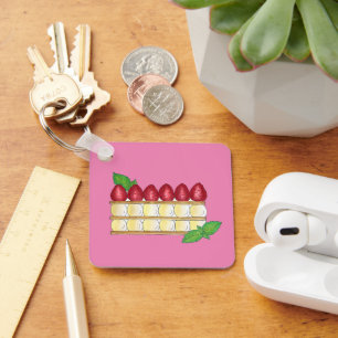 Chaveiro Mille Feuille Comida francesa Puff Framboesas de p