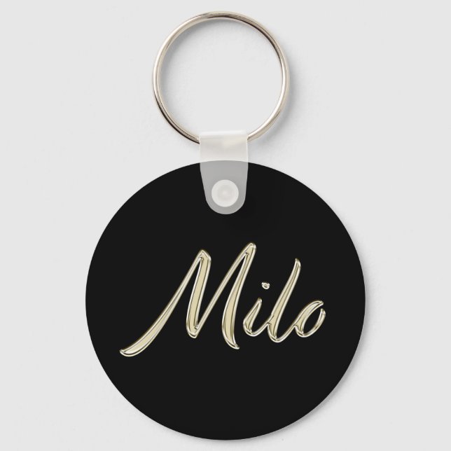 Chaveiro Milo Name whitegold Button Schlüsselanhänger (Frente)