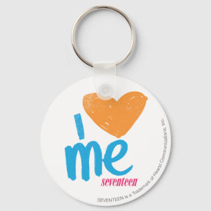 Chaveiro Mim coração mim laranja/Aqua
