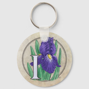 Chaveiro Mim para o monograma da flor da íris