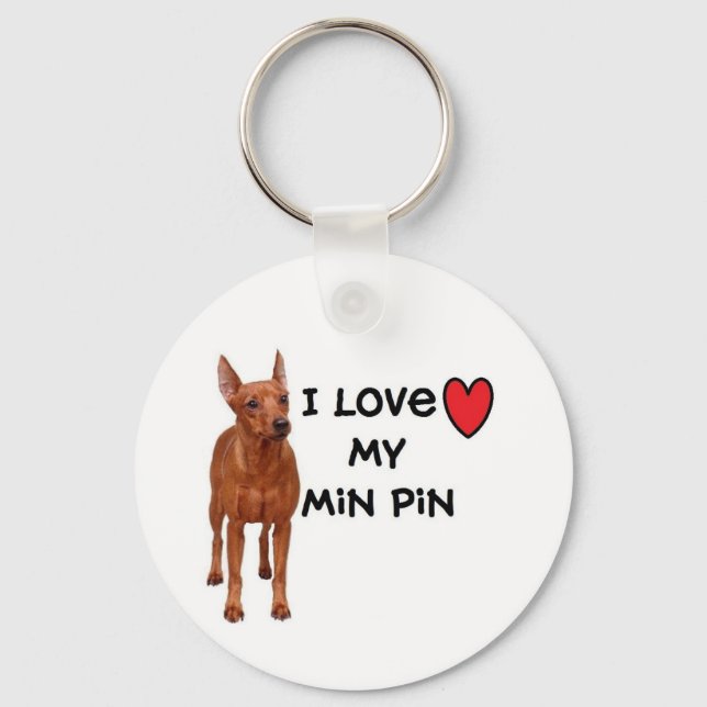 Chaveiro Min Pin Chaveiro"I love my Min Pin" (Frente)