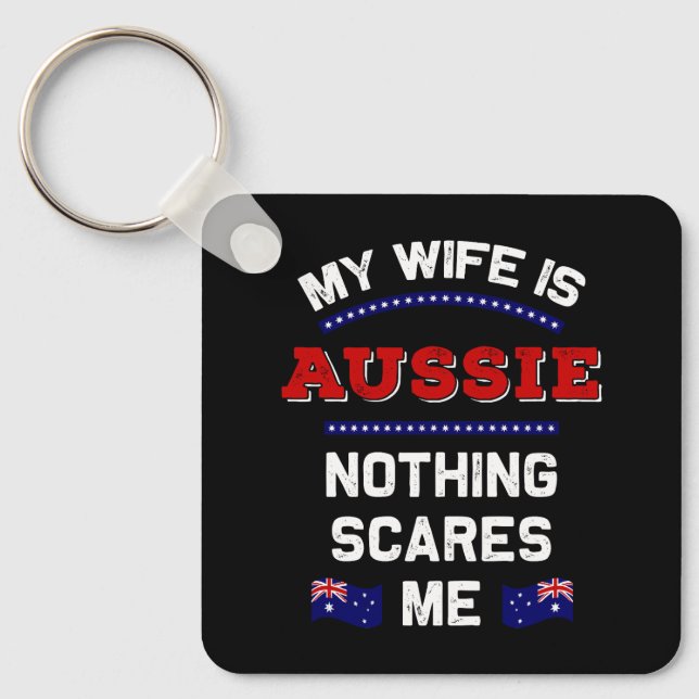 Chaveiro Minha esposa é Aussie embaixo sob a monarquia aust (Frente)
