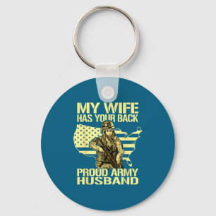 Chaveiro Minha esposa seu apoio - marido orgulhoso exército