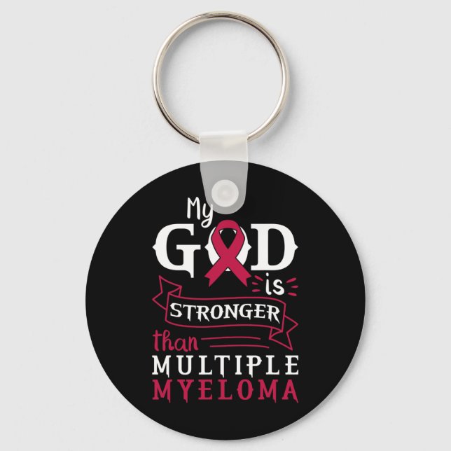 Chaveiro Minha Fé é Mais Forte que a Consciência do Mieloma (Frente)