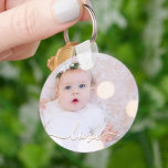 Chaveiro Minha Foto do Bebê Personalizada<br><div class="desc">A foto do seu bebê em um chaveiro! Carregue sua própria imagem para criar seu chaveiro por você mesmo ou dê como presente para a família,  amigos,  pais e avós! A palavra amor em um cheque é exibida sobre sua foto.</div>