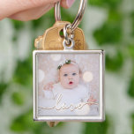 Chaveiro Minha Foto do Bebê Personalizada<br><div class="desc">Sua foto de bebê favorita em um chaveiro! Carregue sua própria imagem para criar seu chaveiro por você mesmo ou dê como presente para a família,  amigos,  pais e avós! A palavra amor em um cheque é exibida sobre sua foto.</div>