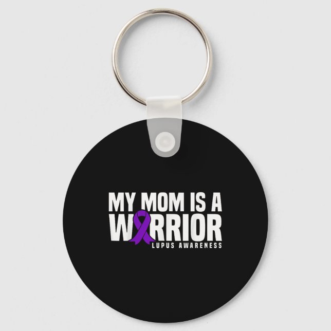 Chaveiro Minha Mãe É Uma Guerreira Laço Roxo Conscientizaçã (Frente)