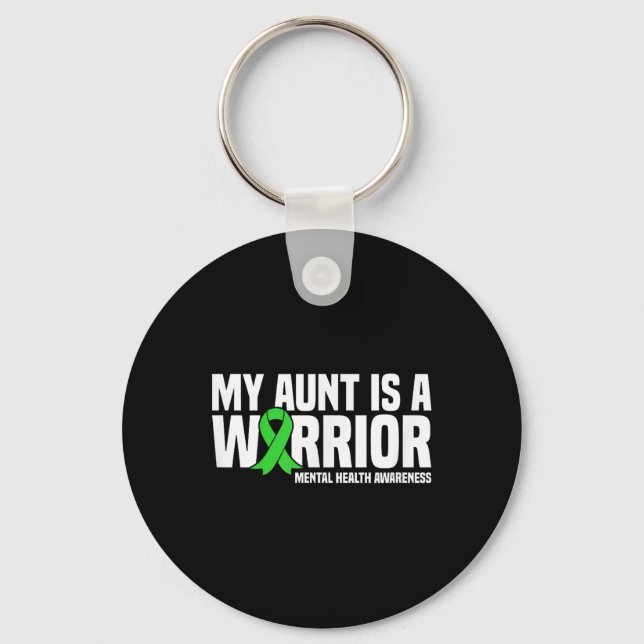 Chaveiro Minha Tia É Uma Fita Verde De Guerra, Saúde Mental (Frente)