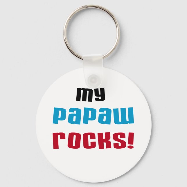 Chaveiro Minhas camisetas e presentes do Papaw Rocks (Frente)