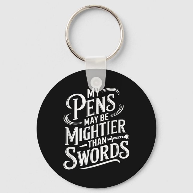 Chaveiro Minhas Canetas Podem Ser Mais Pesadas Que As Espad (Frente)