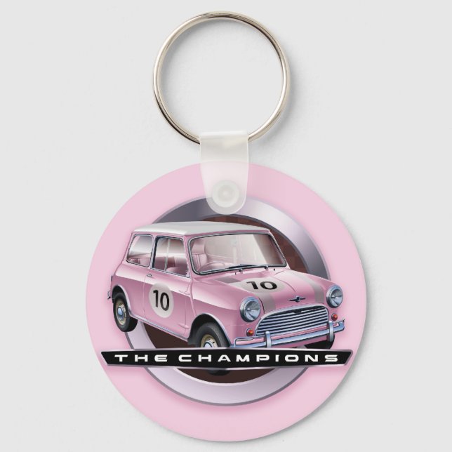 Chaveiro Mini Cooper S rosa (Frente)