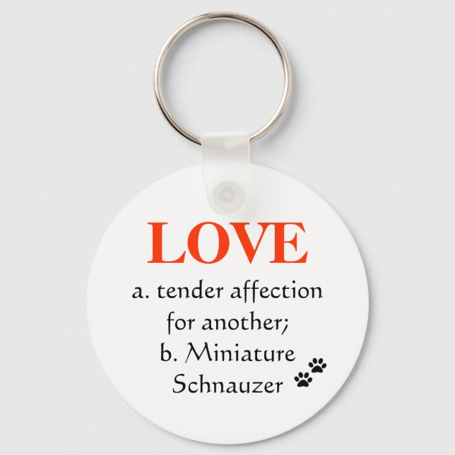 Chaveiro Miniatura Schnauzer Chave de Amor (Frente)