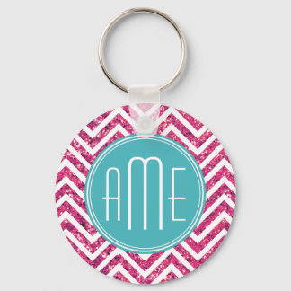 Chaveiro Minigrama rosa e monograma personalizado de impres