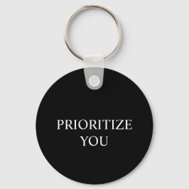 Chaveiro Minimal Prioritize You Quote black colour