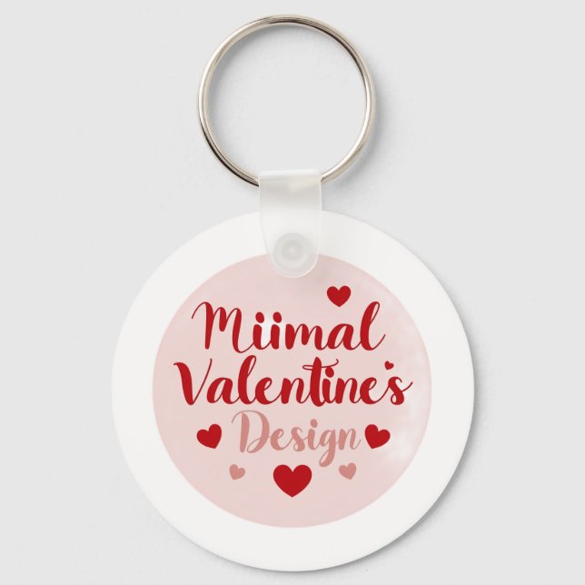 Chaveiro Minimal Valentine’s Day Love Typography Design | R (Frente)
