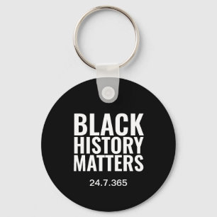 Chaveiro Minimalist BLACK HISTORY MATTERS 24 7 365 BHM