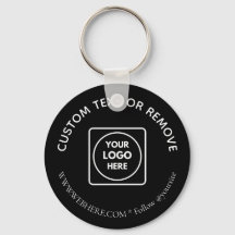 Minimalist Black White Corporate Logo Keychains
