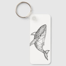 Minimalist Geometric Whale Keychain